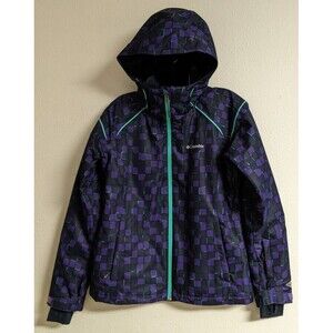 Women's COLUMBIA Sportswear "Omni-Heat" Purple Patterned Hooded Jacket Coat S